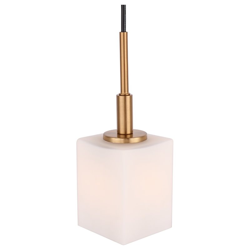 Woodbridge Lighting Langston 1-Light Metal Steel Mini Pendant in Brass
