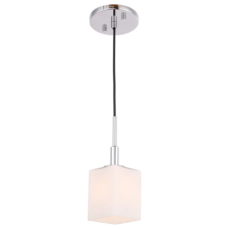 Woodbridge Lighting Langston 1-Light Metal Steel Mini Pendant in Chrome