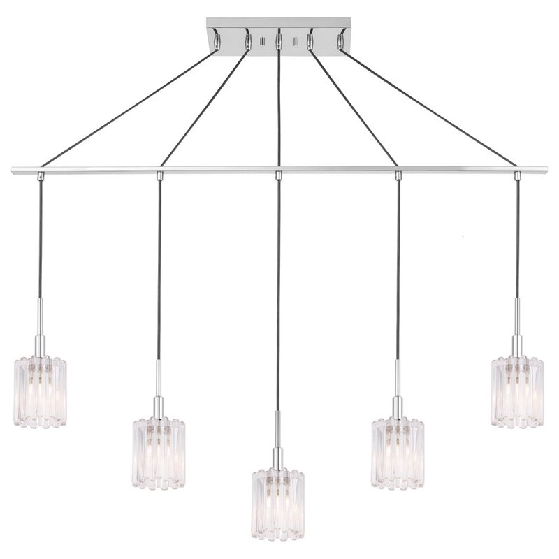 Woodbridge Lighting Candice 5Light LED Metal & Glass Linear Pendant in