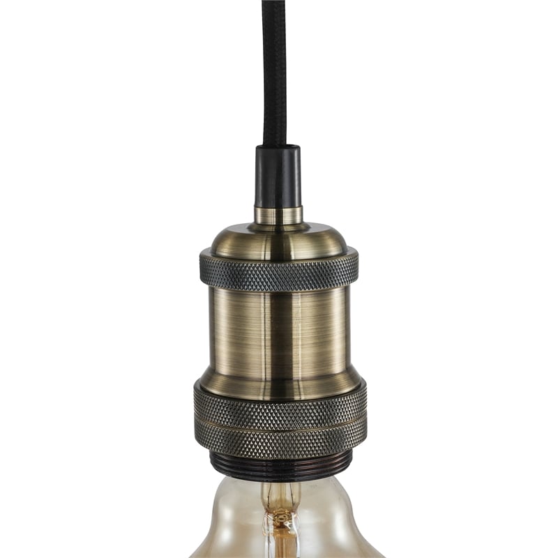 Woodbridge Lighting Fulton Metal Mini-Pendant with Vintage Bulb in Brass
