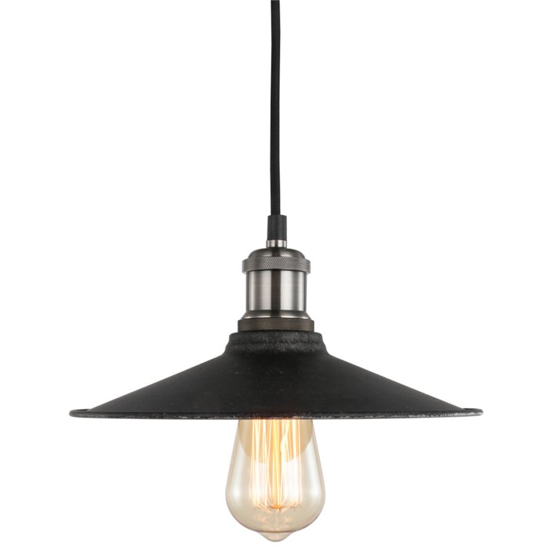 Woodbridge Lighting Fulton Metal Mini-Pendant w/ Vintage Bulb in Antique Nickel