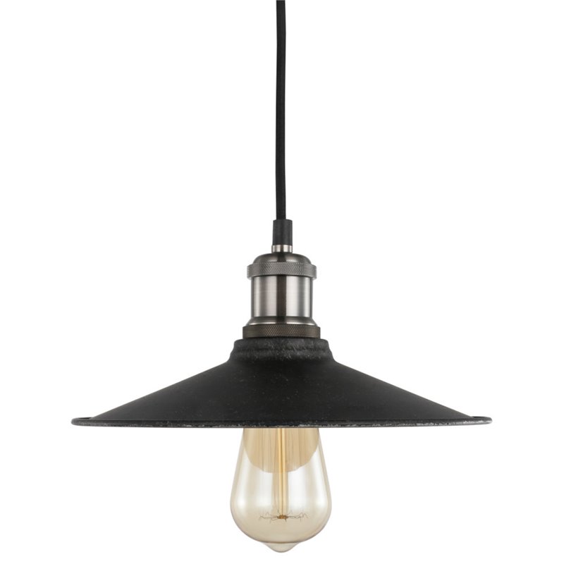 Woodbridge Lighting Fulton Metal Mini-Pendant w/ Vintage Bulb in Antique Nickel