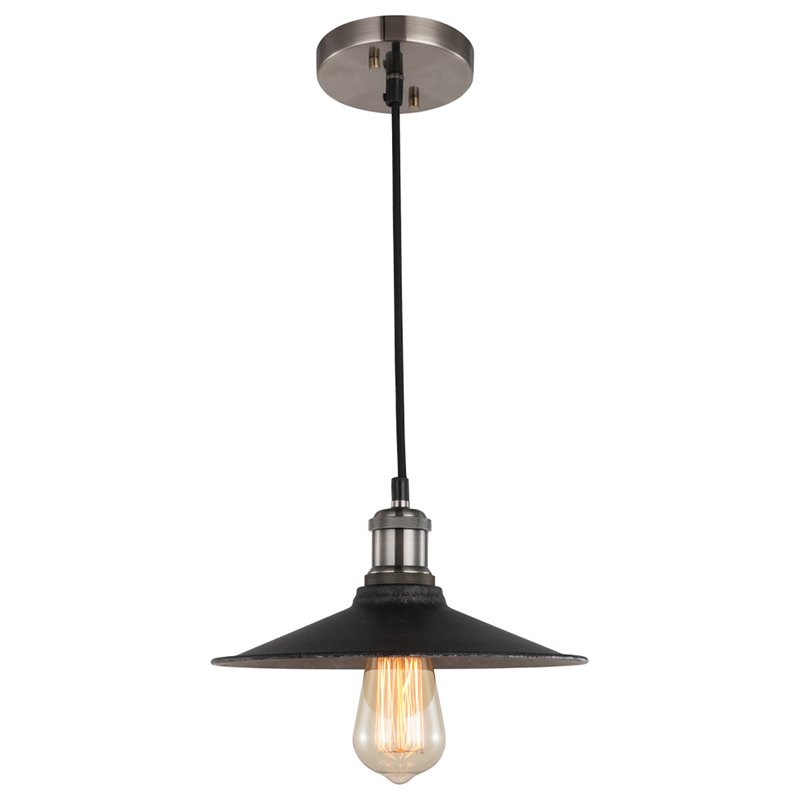 Woodbridge Lighting Fulton Metal Mini-Pendant w/ Vintage Bulb in Antique Nickel