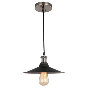 Woodbridge Lighting Fulton Metal Mini-Pendant w/ Vintage Bulb in Antique Nickel