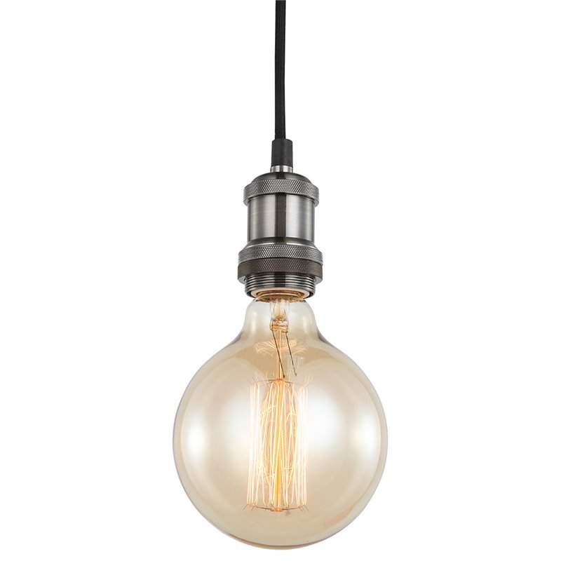 Woodbridge Lighting Fulton Metal Mini-Pendant with Vintage Bulb in Nickel