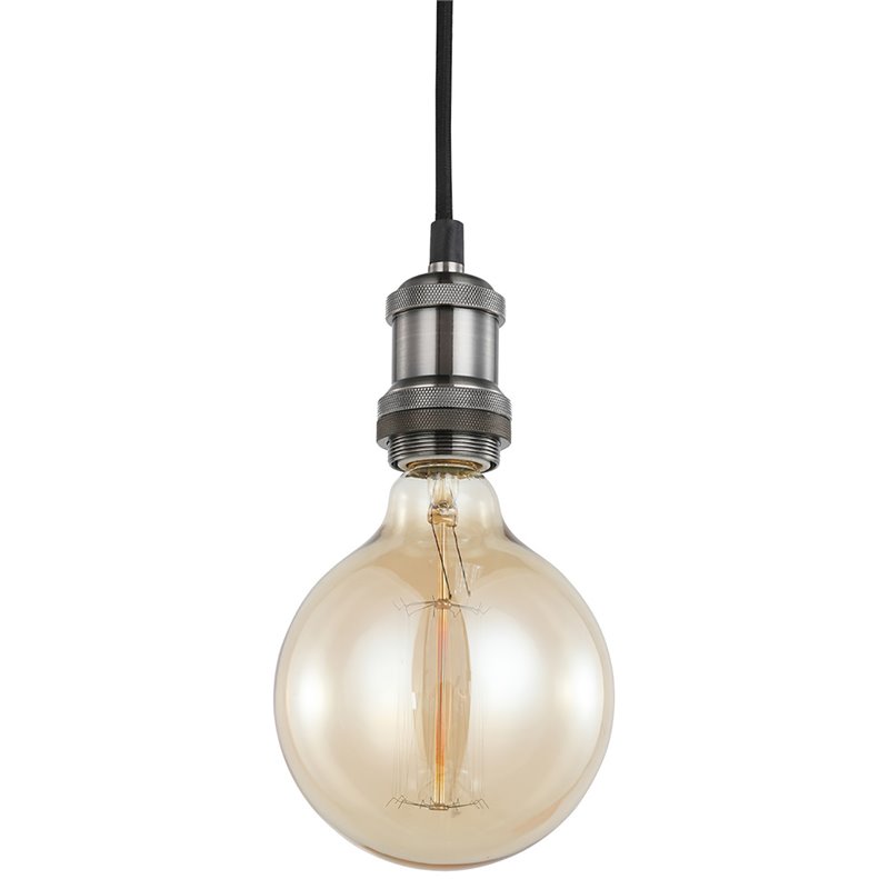Woodbridge Lighting Fulton Metal Mini-Pendant with Vintage Bulb in Nickel