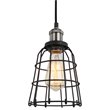 Woodbridge Lighting Fulton Wire Cage Metal Mini-Pendant in Antique Nickel/Black