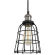 Woodbridge Lighting Fulton Wire Cage Metal Mini-Pendant in Antique Nickel/Black