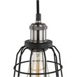 Woodbridge Lighting Fulton Wire Cage Metal Mini-Pendant in Antique Nickel/Black