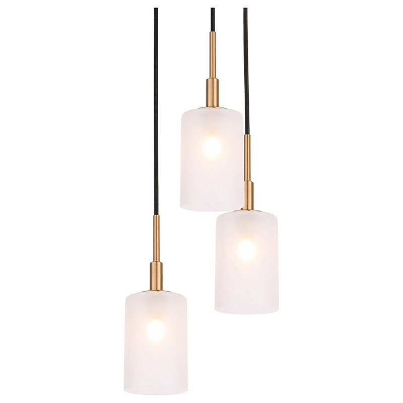 Woodbridge Lighting Elise 5-Light Glass Cluster Pendant in Brass/Opal