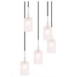 Woodbridge Lighting Elise 5-Light Glass Cluster Pendant in Chrome/Opal