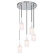 Woodbridge Lighting Elise 5-Light Glass Cluster Pendant in Chrome/Opal