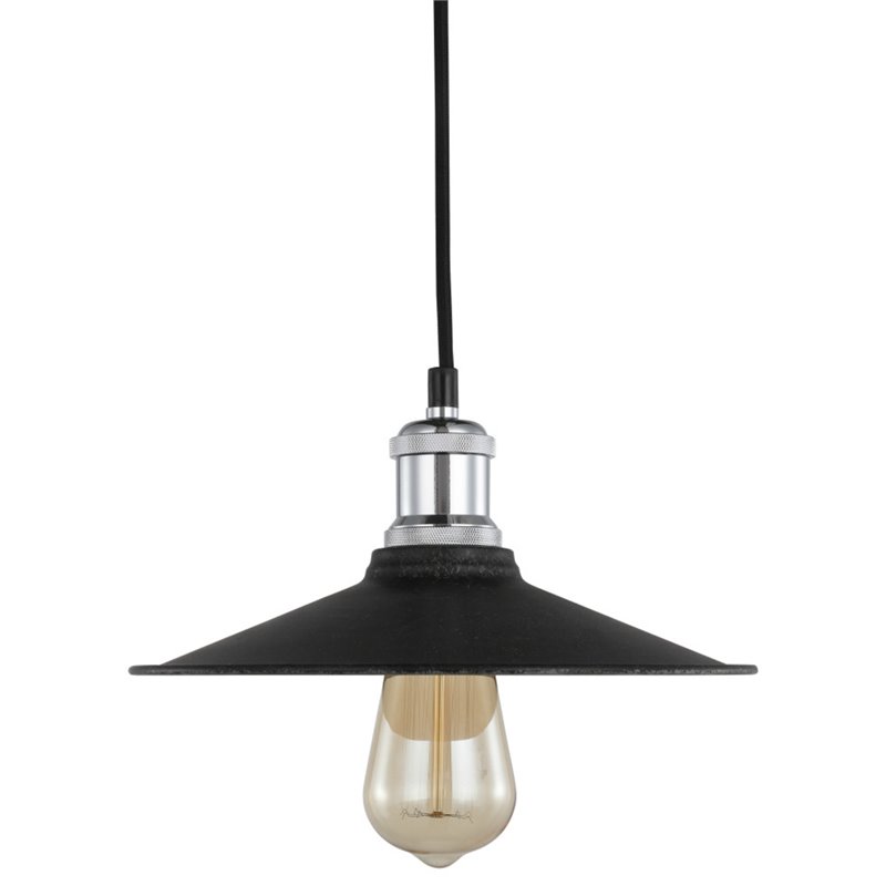 Woodbridge Lighting Fulton Metal Mini-Pendant with Vintage Bulb in Chrome