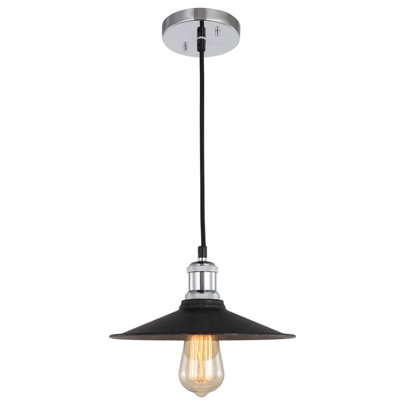 Woodbridge Lighting Fulton Metal Mini-Pendant with Vintage Bulb in Chrome