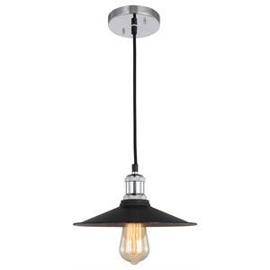 Woodbridge Lighting Fulton Metal Mini-Pendant with Vintage Bulb in Chrome