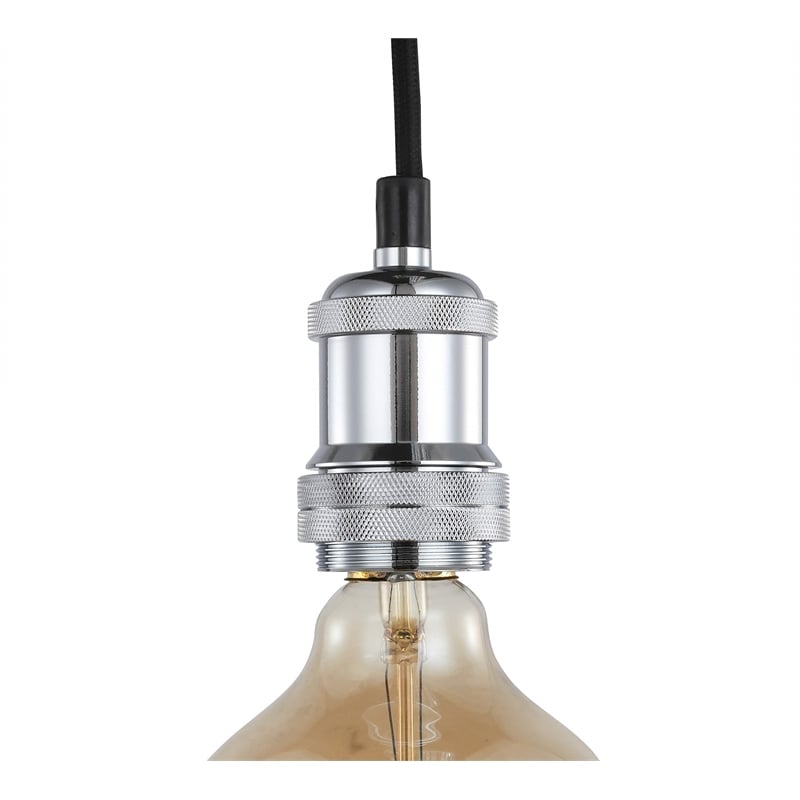 Woodbridge Lighting Fulton Metal Mini-Pendant with Vintage G125 Bulb in Chrome
