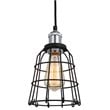 Woodbridge Lighting Fulton Wire Cage Metal Mini-Pendant in Chrome/Black