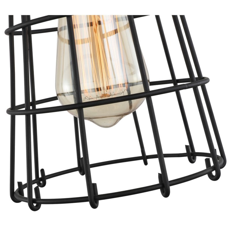 Woodbridge Lighting Fulton Wire Cage Metal Mini-Pendant in Chrome/Black