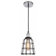 Woodbridge Lighting Fulton Wire Cage Metal Mini-Pendant in Chrome/Black