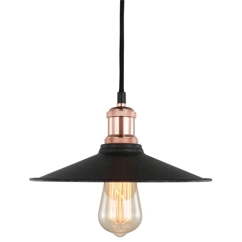 Woodbridge Lighting Fulton Metal Mini-Pendant with Vintage Bulb in Copper Bronze