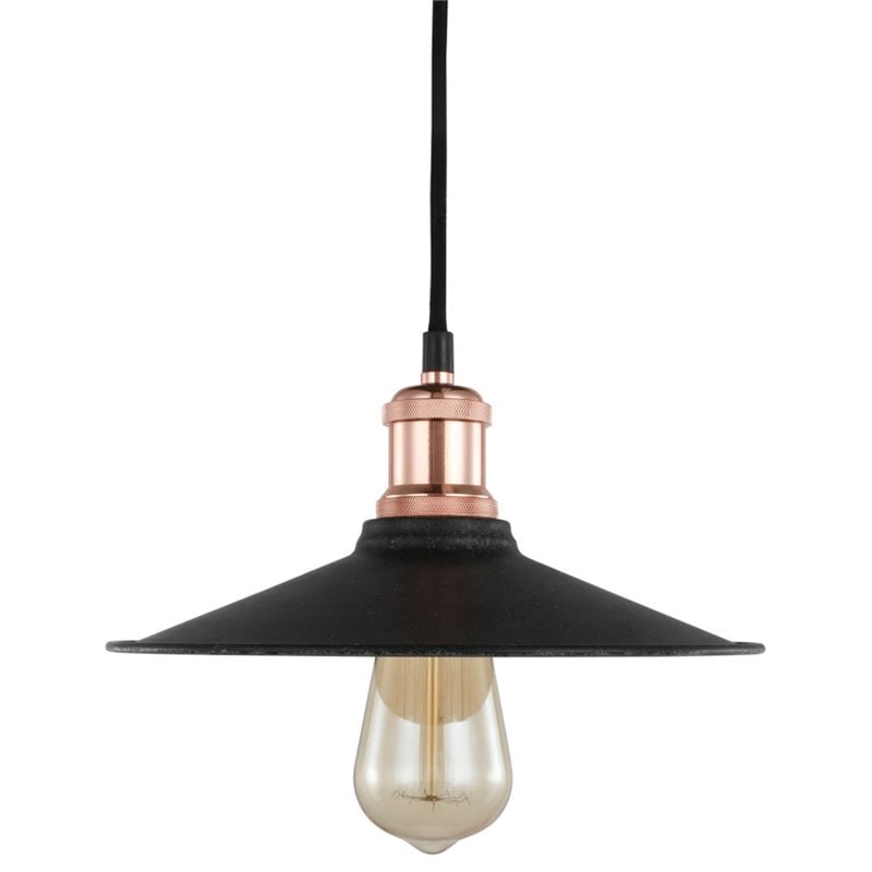 Woodbridge Lighting Fulton Metal Mini-Pendant with Vintage Bulb in Copper Bronze