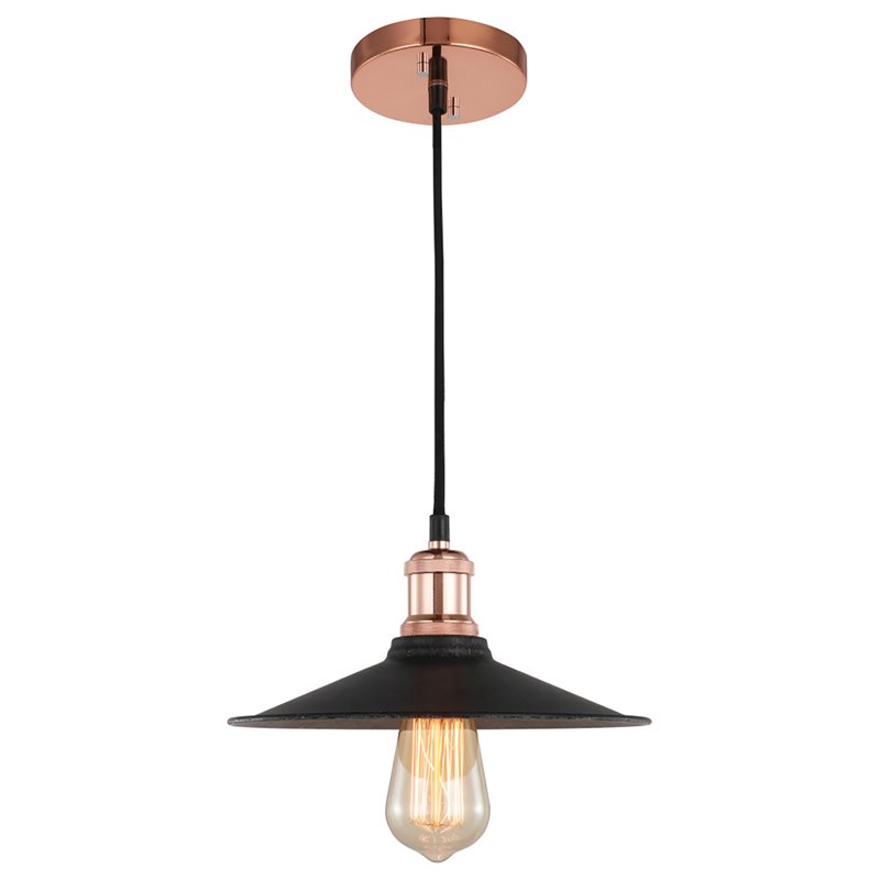 Woodbridge Lighting Fulton Metal Mini-Pendant with Vintage Bulb in Copper Bronze