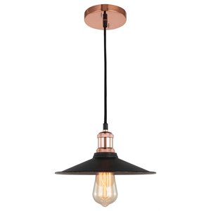 Woodbridge Lighting Fulton Metal Mini-Pendant with Vintage Bulb in Copper Bronze