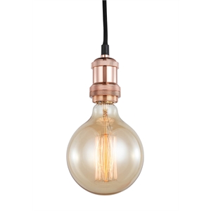 Woodbridge Lighting Fulton Metal Mini-Pendant w/ Vintage G125 Bulb in Bronze