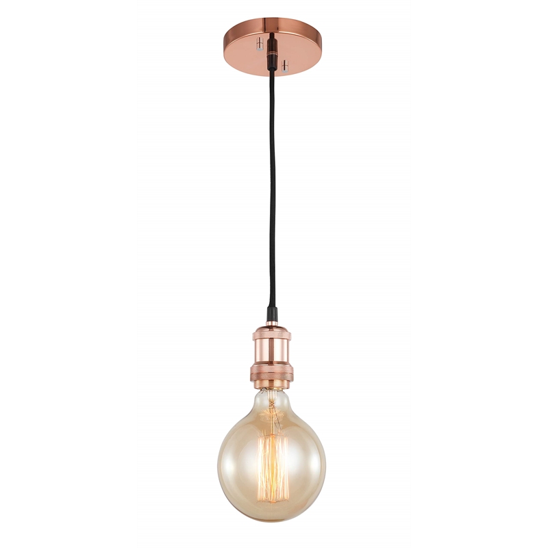 Woodbridge Lighting Fulton Metal Mini-Pendant w/ Vintage G125 Bulb in Bronze