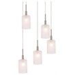 Woodbridge Lighting Elise 5-Light Glass Cluster Pendant in Satin Nickel/Opal