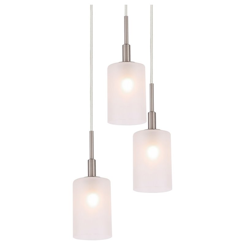 Woodbridge Lighting Elise 5-Light Glass Cluster Pendant in Satin Nickel/Opal