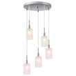 Woodbridge Lighting Elise 5-Light Glass Cluster Pendant in Satin Nickel/Opal