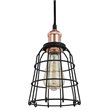 Woodbridge Lighting Fulton Wire Cage Metal Mini-Pendant in Copper Bronze/Black