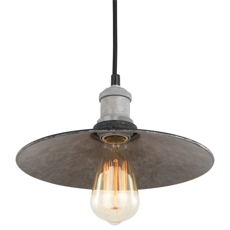 Woodbridge Lighting Fulton Metal Mini-Pendant with Vintage Bulb in Gray