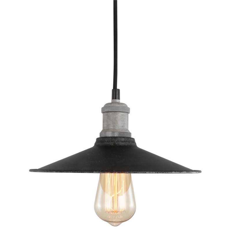 Woodbridge Lighting Fulton Metal Mini-Pendant with Vintage Bulb in Gray