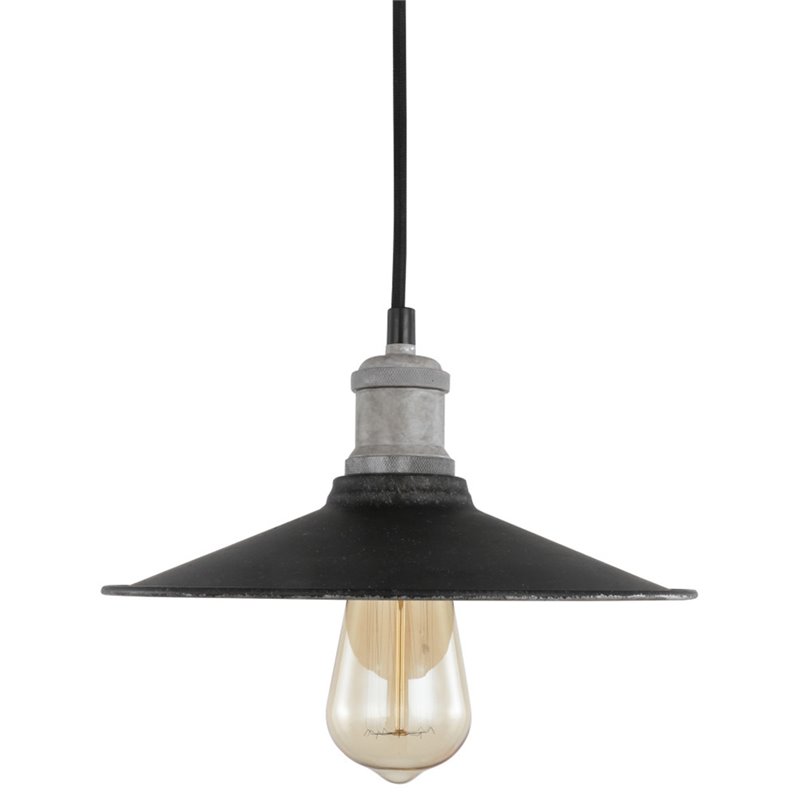 Woodbridge Lighting Fulton Metal Mini-Pendant with Vintage Bulb in Gray