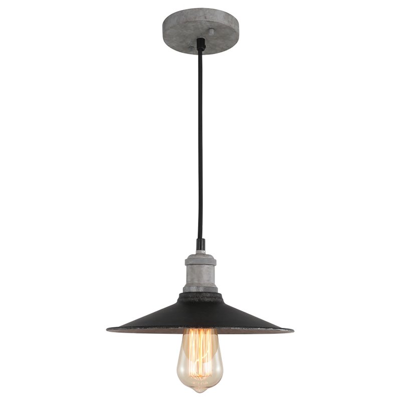 Woodbridge Lighting Fulton Metal Mini-Pendant with Vintage Bulb in Gray