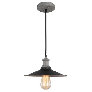 Woodbridge Lighting Fulton Metal Mini-Pendant with Vintage Bulb in Gray
