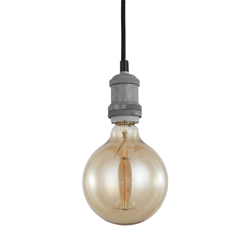 Woodbridge Lighting Fulton Metal Mini-Pendant with Vintage G125 Bulb in Gray