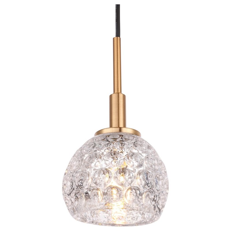Woodbridge Lighting Elise 1-Light Mercury Glass & Steel Mini Pendant in Brass