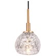 Woodbridge Lighting Elise 1-Light Mercury Glass & Steel Mini Pendant in Brass