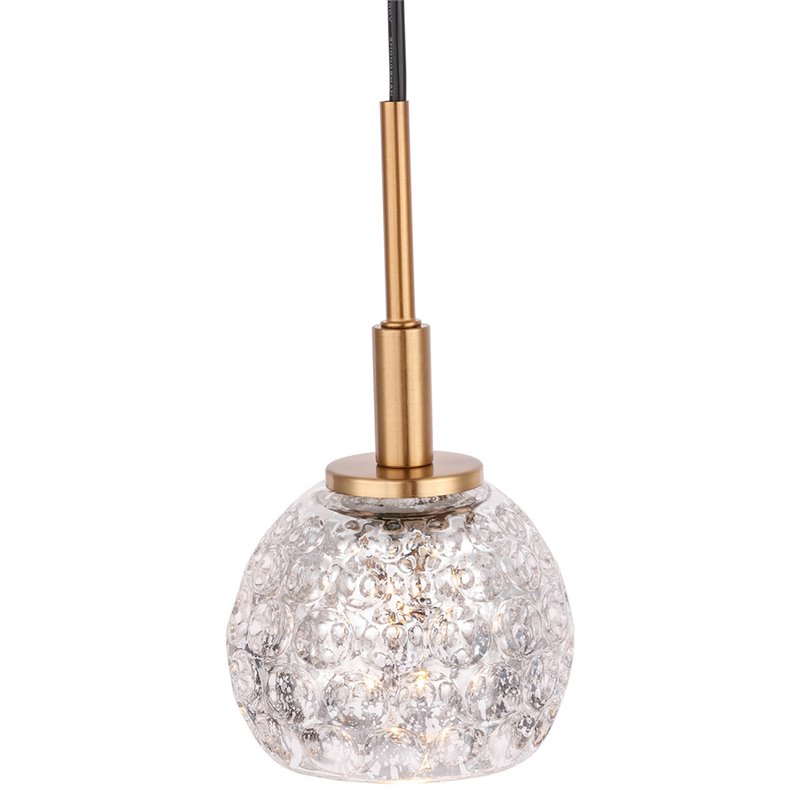 Woodbridge Lighting Elise 1-Light Mercury Glass & Steel Mini Pendant in Brass