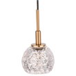 Woodbridge Lighting Elise 1-Light Mercury Glass & Steel Mini Pendant in Brass