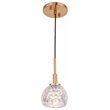 Woodbridge Lighting Elise 1-Light Mercury Glass & Steel Mini Pendant in Brass
