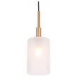 Woodbridge Lighting Elise 1-Light Opal Glass & Steel Mini Pendant in Brass