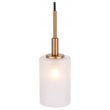 Woodbridge Lighting Elise 1-Light Opal Glass & Steel Mini Pendant in Brass