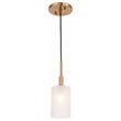 Woodbridge Lighting Elise 1-Light Opal Glass & Steel Mini Pendant in Brass