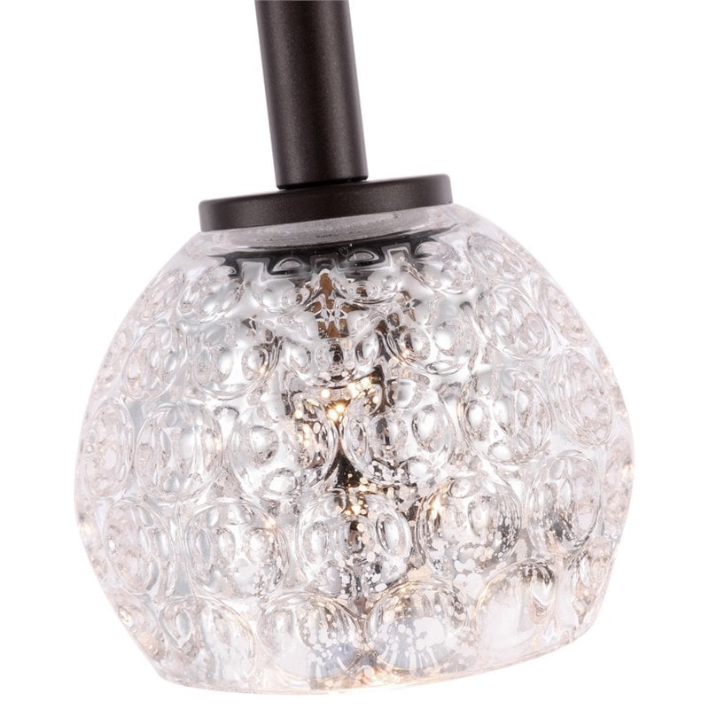 Woodbridge Lighting Elise 1-Light Mercury Glass & Steel Mini Pendant in Bronze