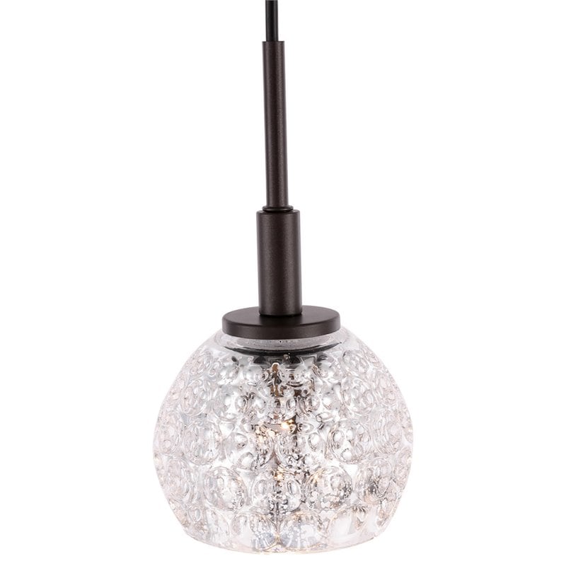 Woodbridge Lighting Elise 1-Light Mercury Glass & Steel Mini Pendant in Bronze