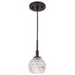 Woodbridge Lighting Elise 1-Light Mercury Glass & Steel Mini Pendant in Bronze